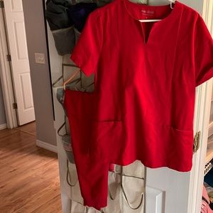 Mandala Red scrub set